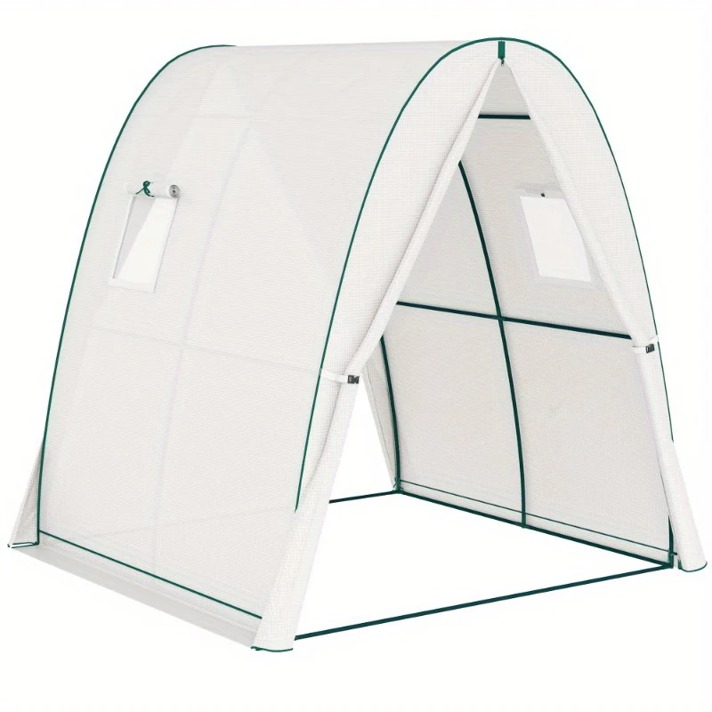 Kas – Kweekkas – Serre – Tuinkas – Balkonkas – Stalen Frame – Oproldeur Met 2 Ramen – 180x180x200 cm – Transparant Waterafstotend Folie