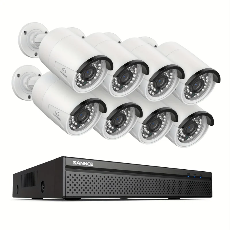 Beveiligingscamera Set – Bewakingscamera Set – Camerabewaking Systeem – CCTV Camerasysteem – 8 PoE Camera’s – 3MP Resolutie met AI Persoons- en Voertuigdetectie