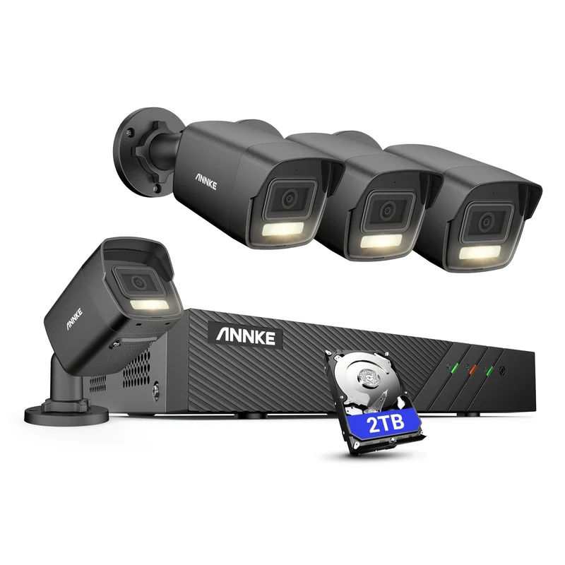 Bewakingscamera Set – Beveiligingscamera Set – Camerabewaking – Surveillance Camera – Bewakingscamera Kit – 4 x 5MP PoE camera’s – 2TB HDD Opslag met Kleurennachtzicht en Intelligente Bewegingsdetectie