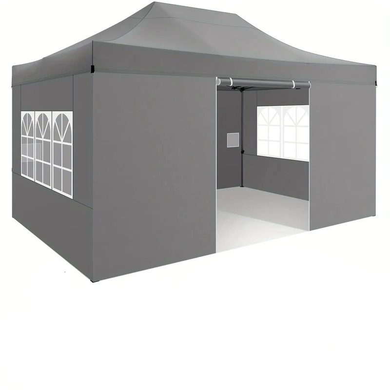 Partytent – Partytent Met Zijwanden – Markttent – Evenemententent – Campingtent – 3x4,5 Meter – Verstelbare Hoogte 2,5-4,5m – Stevig Aluminium Frame – Snel Op Te Zetten Pop-Up