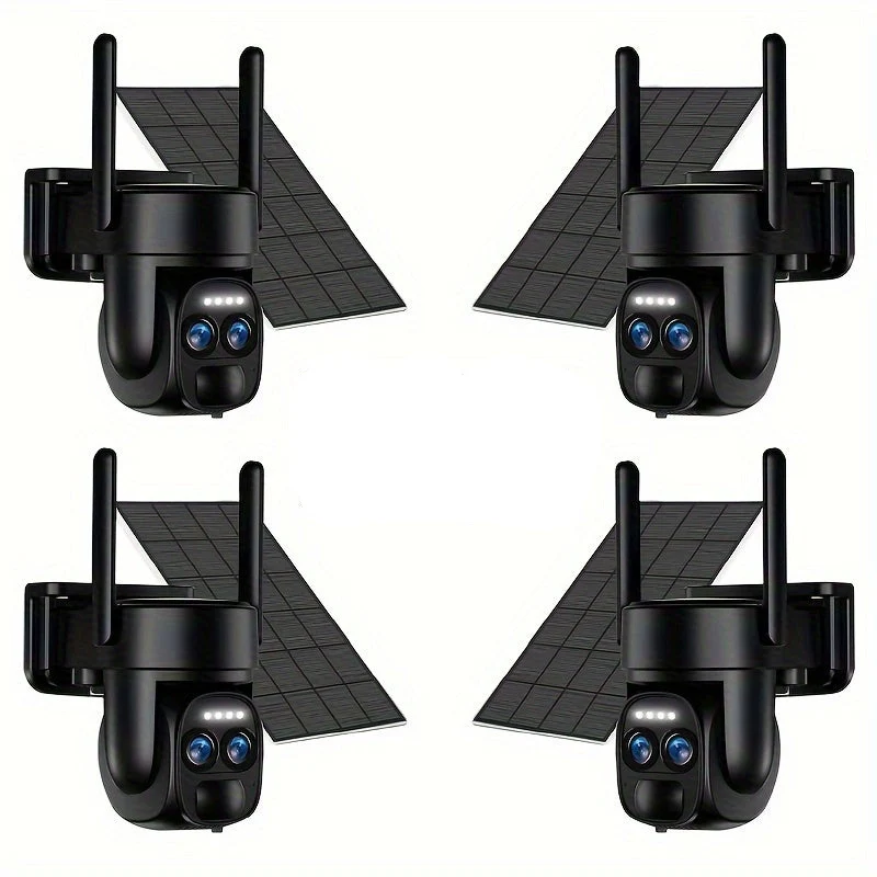 Draadloze Beveiligingscamera – Buitencamera – Wifi Beveiligingscamera – Bewakingscamera – IP Camera – 355° Draadloze Rotatie – Solar Batterij Met Spotlight & Sirene