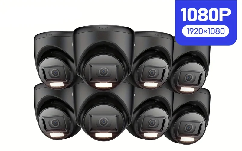Beveiligingscamera Systeem – Camerabewaking – Bewakingscamera – CCTV Set – Beveiligingscamera Set – 8 x 1080P Turret Camera’s – 30 Meter Nachtzicht – AI Bewegingsdetectie Met E-mailmelding