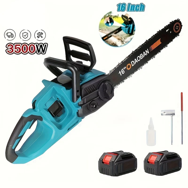 Kettingzaag – Snoeizaag – Takkenzaag – Boomzaag – Handzaag – Accu – Automatische Kettingsmering – 16 Inch Zaagblad – Antislip Handgreep