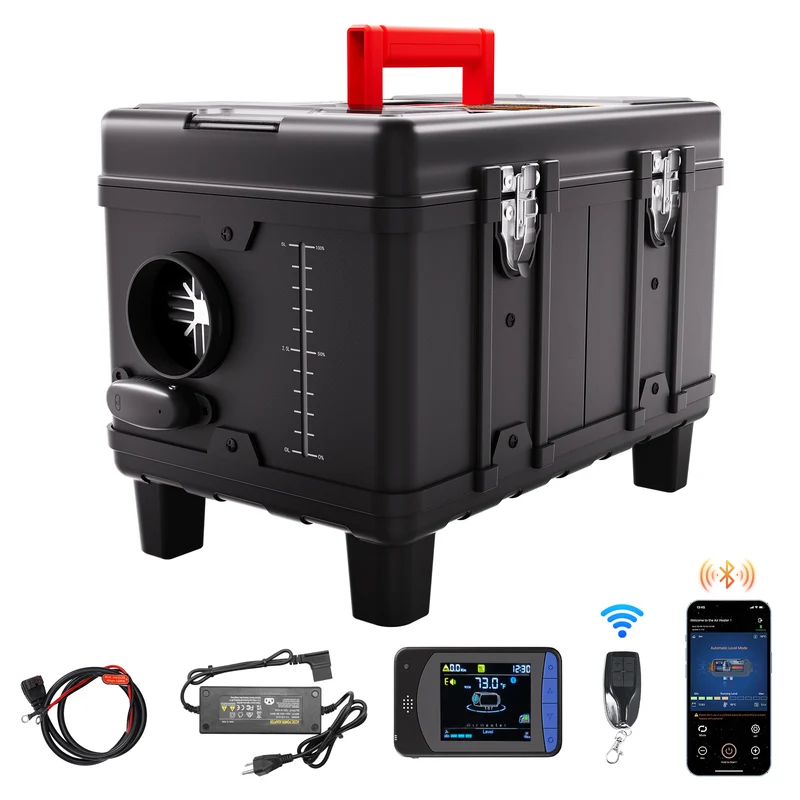 Dieselverwarmer – Diesel Luchtverwarmer – Standkachel – Parkeerverwarmer – Draagbare Verwarming – 8 kW Vermogen – Bluetooth App Bediening – Laag Brandstofverbruik