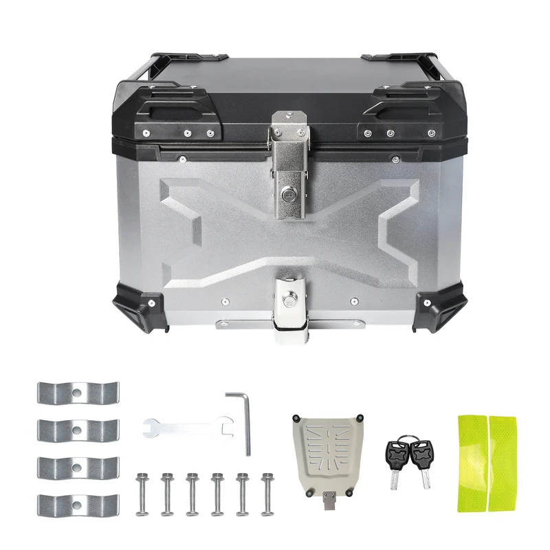 Motorbagagebox – Motorrugzak – Motortas – Motor Koffer – Motor Zadeltas – 65 Liter Capaciteit – Aluminiumlegering Met Veiligheidsslot