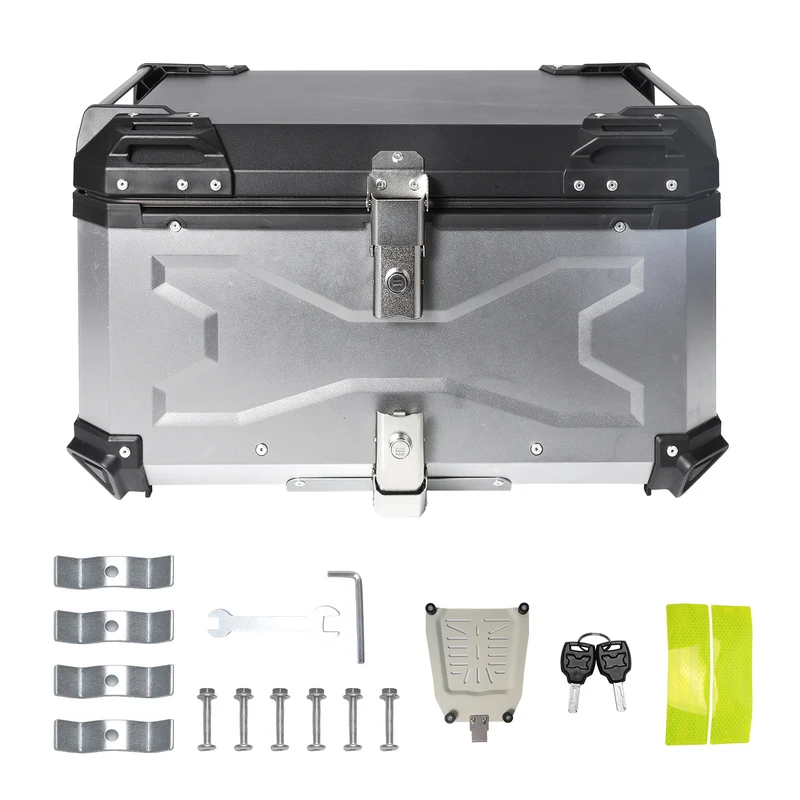 Motorbox – Motorbagagekoffer – Motorbagagekist – Motorkoffer – Motorhelm Koffer – 65L Ruime Capaciteit – Slagvast Aluminium