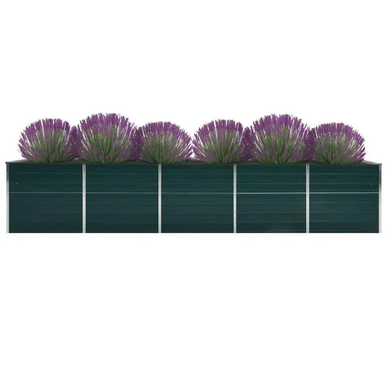Bloemenrek – Plantenrek – Plantenstandaard – Plantentafel – Bloementrap – Gegalvaniseerd Staal – 400x80x45 cm – Weerbestendig – Groen