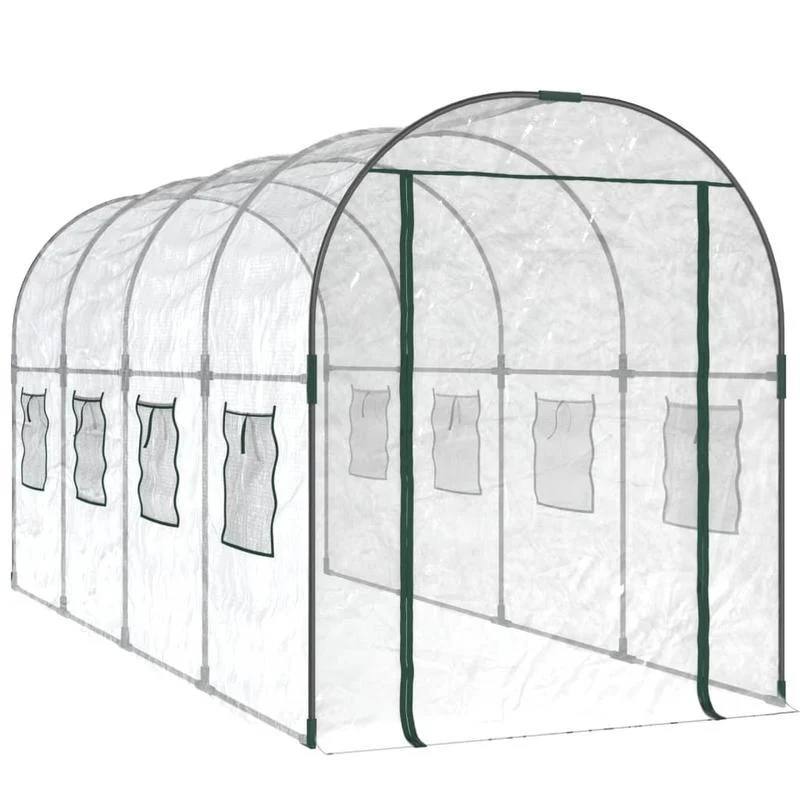 Kweekkas – Tuinkas – Broeikas – Serre – Kas – Transparant PVC – Gepoedercoat Stalen Frame – 160x400x190 cm
