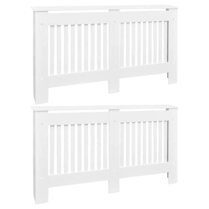 Radiatorombouw – Radiatorbekleding – Verwarmingsombouw – Radiatoromkasting – Wit – Set van 2 stuks – 152 cm lang – Duurzaam kunststof