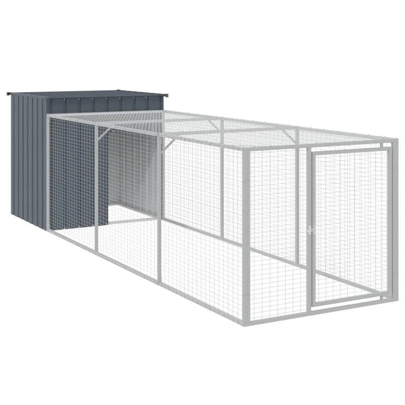 Kippenren – Kippenhok – Kippenkooi – Ren – Hennenren – Antraciet – Verzinkt Staal – 110x405x110 cm – Weerbestendig – Ruim