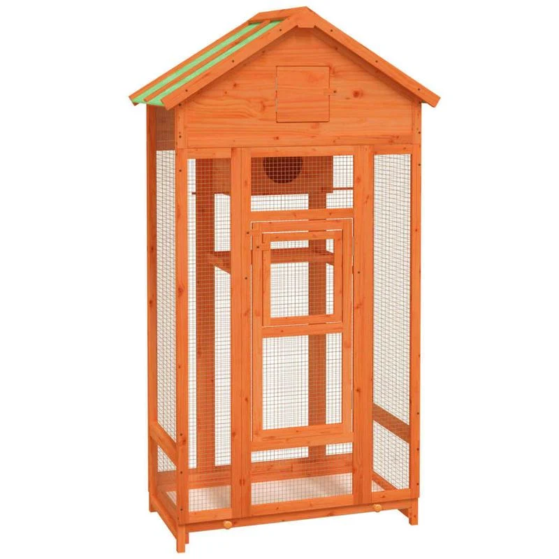 Vogelhuisje – Nestkast – Vogelkooi – Vogelverblijf – Houten Kooi – Massief Dennenhout – Ruim 91,5x53x170 cm – Duurzaam Bruin
