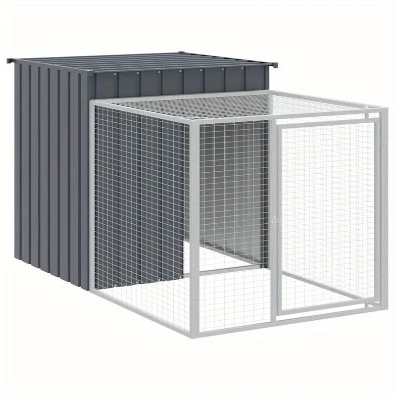 Kippenren – Kippenhok – Kipren – Pluimvee Ren – Kippen Kooi – Antraciet – Gegalvaniseerd Staal – 110x201x110 cm – Weerbestendig – Ruim Design