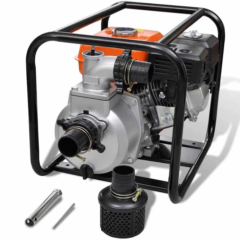 Benzinepomp – Waterpomp – Brandstofpomp – Hevelpomp – Vloeistofpomp – 80 mm Aansluiting – 4800 W 4-takt Motor – Max. Opvoerhoogte 30 Meter