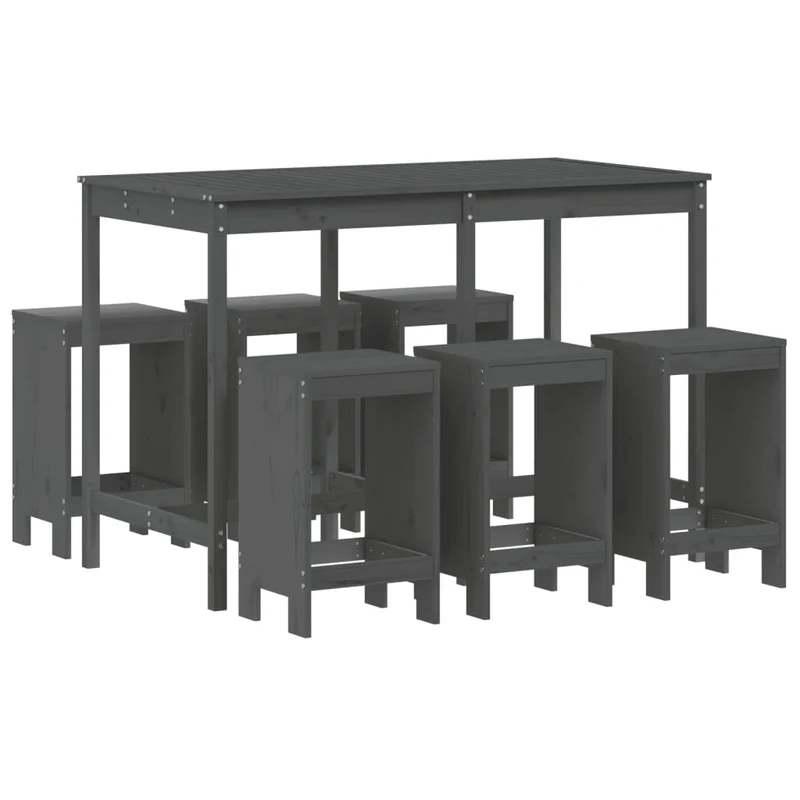 Tuinset – Tuinbarset – Bistroset – Balkonset – Outdoor Barset – Grijs Sparrenhout – Compact & Ruimtebesparend