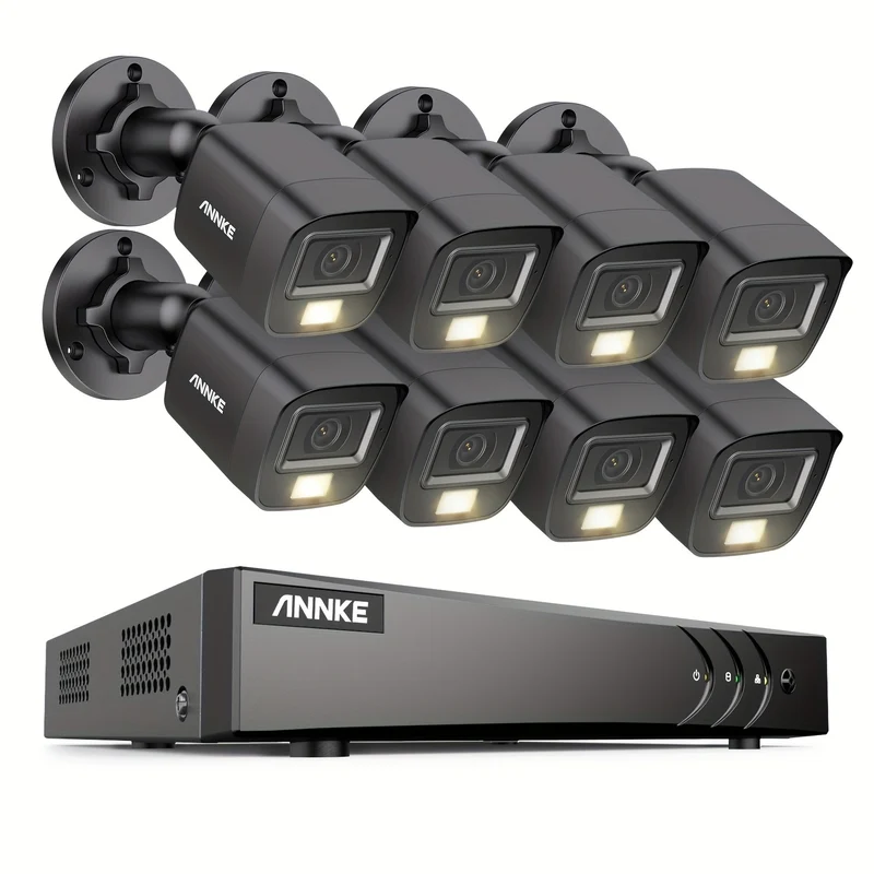 Beveiligingscamera Set – Camerabewaking – Bewakingscamera – CCTV Systeem – Draadloos Beveiligingssysteem – 8 Camera’s 3K Resolutie – Kleurennachtzicht & Personen- en Voertuigdetectie