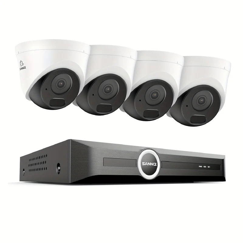 Beveiligingscamera Set – Security Camera – Camerabewaking – Bewakingscamera – POE Camera Set – 2K/3MP Resolutie – Nachtzicht 30 Meter – Audio Opname – NVR Zonder HDD – S+H.265 Video Compressie
