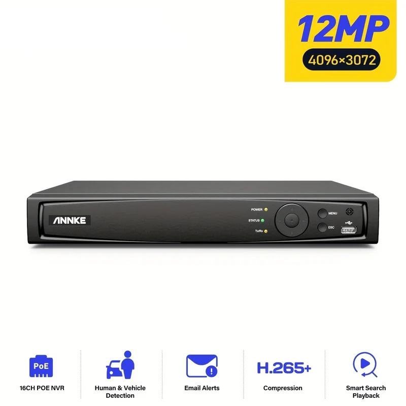 Beveiligingscamera Systeem – Camerabewaking – CCTV Set – Surveillance Kit – Bewakingscamera Set – 16-Kanaals PoE NVR Recorder – 12MP Ultra-Hoge Resolutie – Realtime App Meldingen