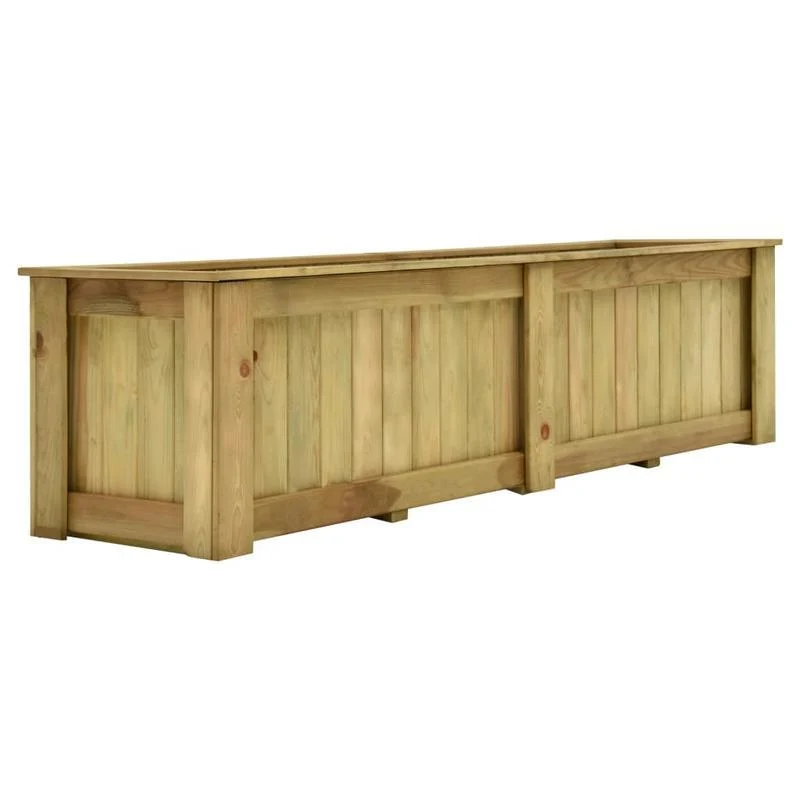 Bloemenplank – Bloementrack – Plantenrek – Plantenplank – Balkonplank Marrone – Geïmpregneerd Vurenhout – 196x50x50 cm – Weerbestendig & Verhoogd Design