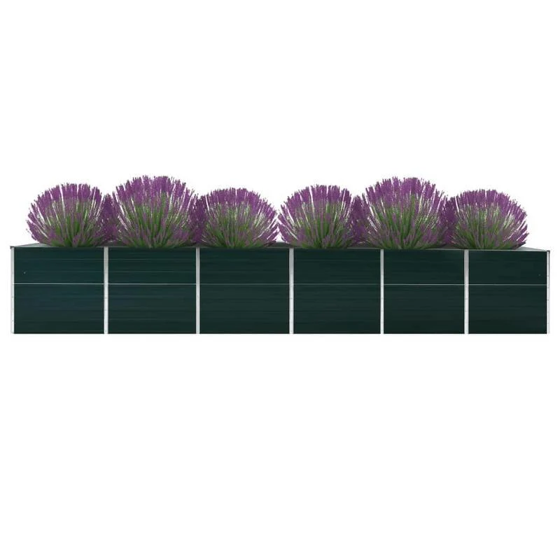 Verhoogde Bloementafel – Plantenrek – Tuinplantentafel – Kruidentafel – Groententafel – Gegalvaniseerd Staal – Weerbestendig & Ruim 480x80x77 cm – Groen