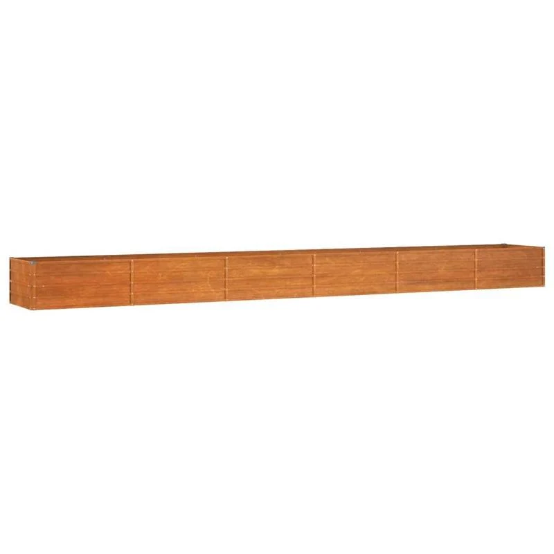 Verhoogde Plantenbak – Moestuinbak – Bloembak – Kruidenbak – Tuinbak – Cortenstaal – Weerbestendig – 600x80x45 cm – Roestkleurige Afwerking