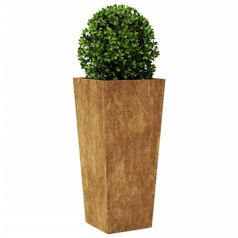 Plantenrek – Plantenstandaard – Bloemenrek – Plantentafel – Plantenhouder – 2 stuks – Cortenstaal – 35x35x75 cm – Weerbestendig – Duurzaam