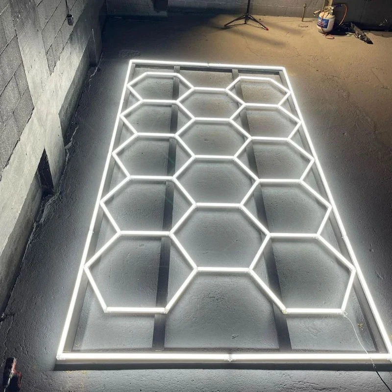 Plafondlamp – Plafonnière – LED Lamp – Verlichting – Hexagon Lamp – Energiezuinig – Semi Flush Mount – Koel Wit 6500K – Slijtvaste Plastic Kap