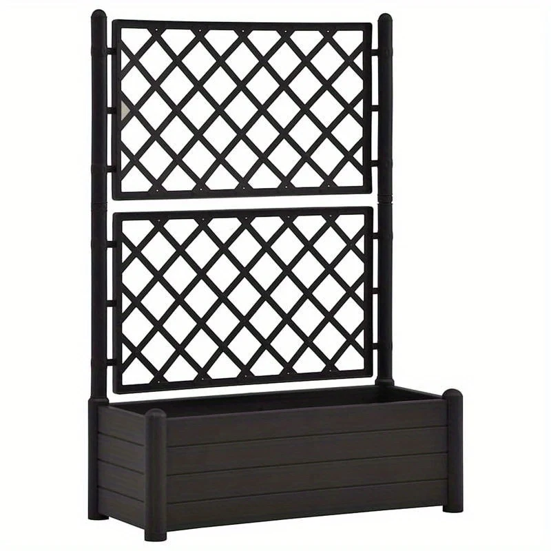 Plantenrek – Plantenstandaard – Bloemenrek – Plantentafel – Plantentrap – Kunststof – Weerbestendig – 100x43x142 cm – Antraciet
