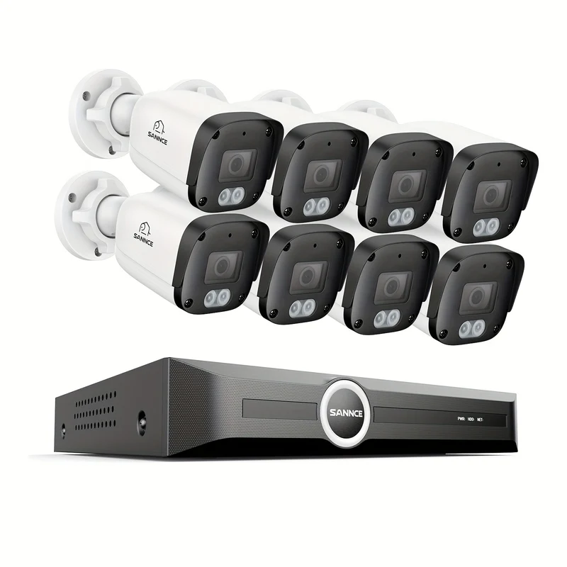 Beveiligingscamera Set – Camerabewaking – Bewakingscamera – CCTV Systeem – IP Camera – 5MP Resolutie – Personen- en Voertuigdetectie – Nachtzicht 30 Meter – PoE Plug & Play