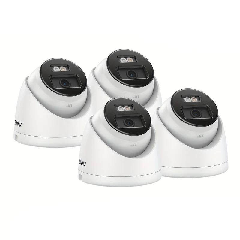 4K Bewakingscamera – Beveiligingscamera – IP Camera – CCTV Camera – Buiten Camera – AI Mens- en Voertuigdetectie – Kleur Nachtzicht & PoE Aansluiting – 123° Breedbeeld & Ingebouwde Microfoon – Wit