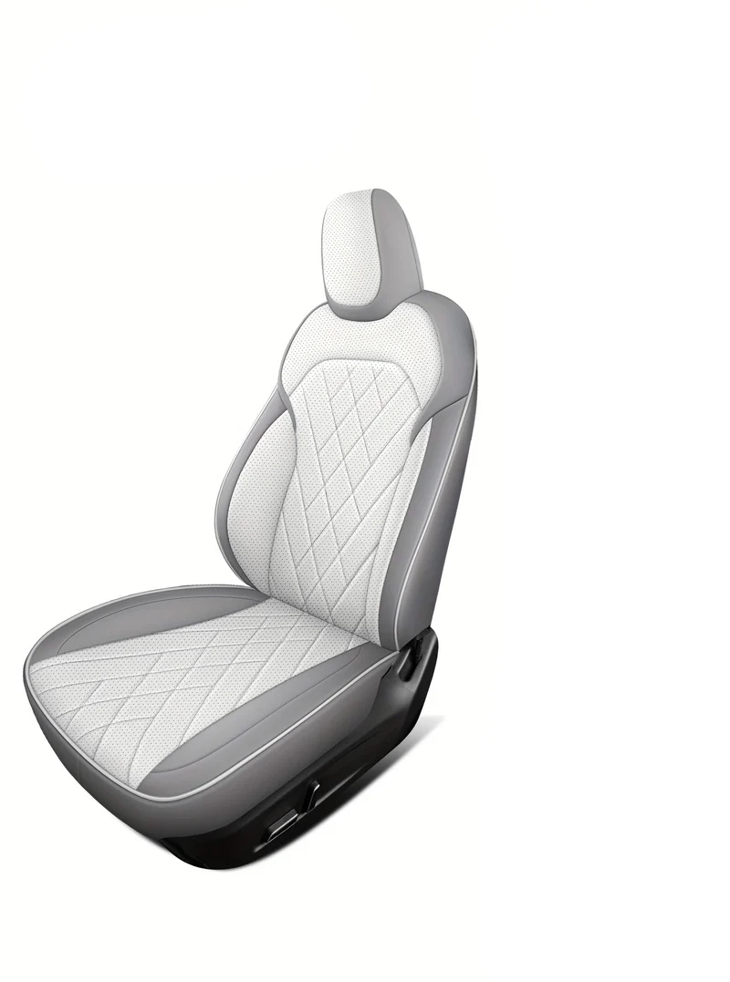 Autostoelhoes – Stoelhoes – Zittingbeschermer – Autostoelbekleding – Stoelhoes Universeel – Premium PU-leer – Memory Foam Comfort – Machinewasbaar Grijs