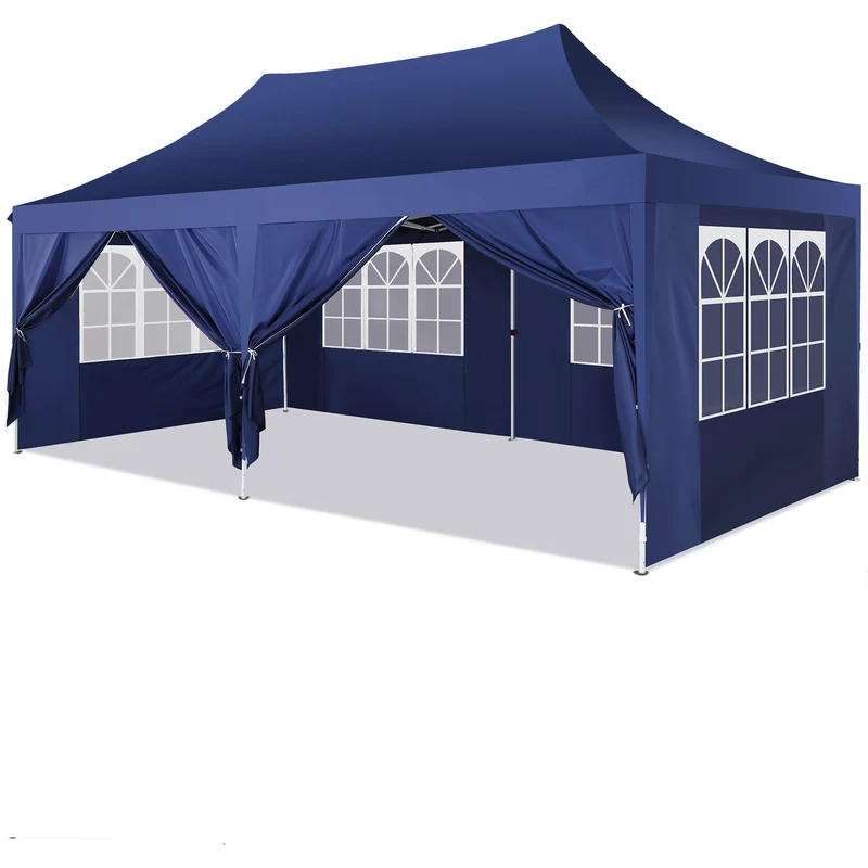 Feesttent – Partytent – Paviljoen – Tuintent – Pop-up Tent – 3,05x6,1 m – Waterdicht en UV-bestendig – Hoogte Verstelbaar met 6 Zijwanden