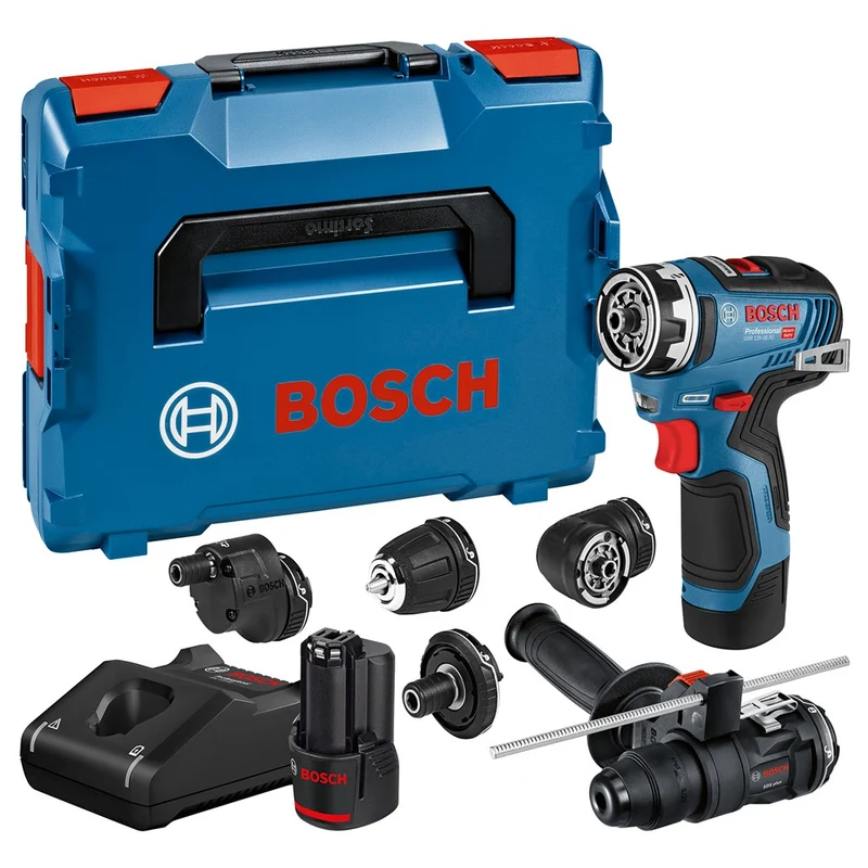 BOSCH GSR 12V-35 FC BOORSCHROEFMACHINE 18V 2x 12V 3,0 Ah, LADER GAL 12V-40