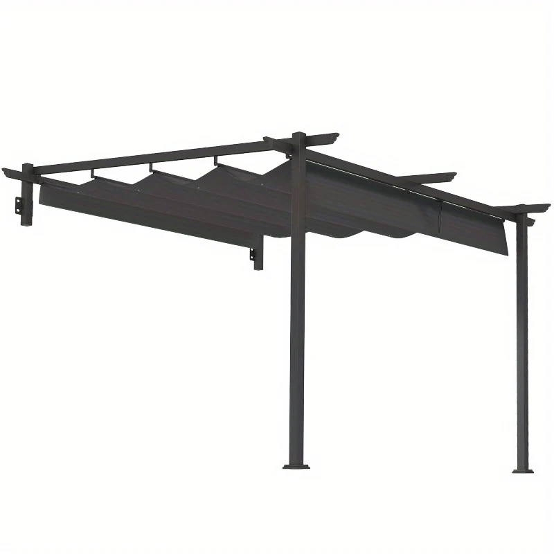 Pergola – Tuinpaviljoen – Terrasoverkapping – Prieel – Overkapping – Verstelbare Zonwering 3 Standen – Stevig Aluminium 3x3m Donkergrijs