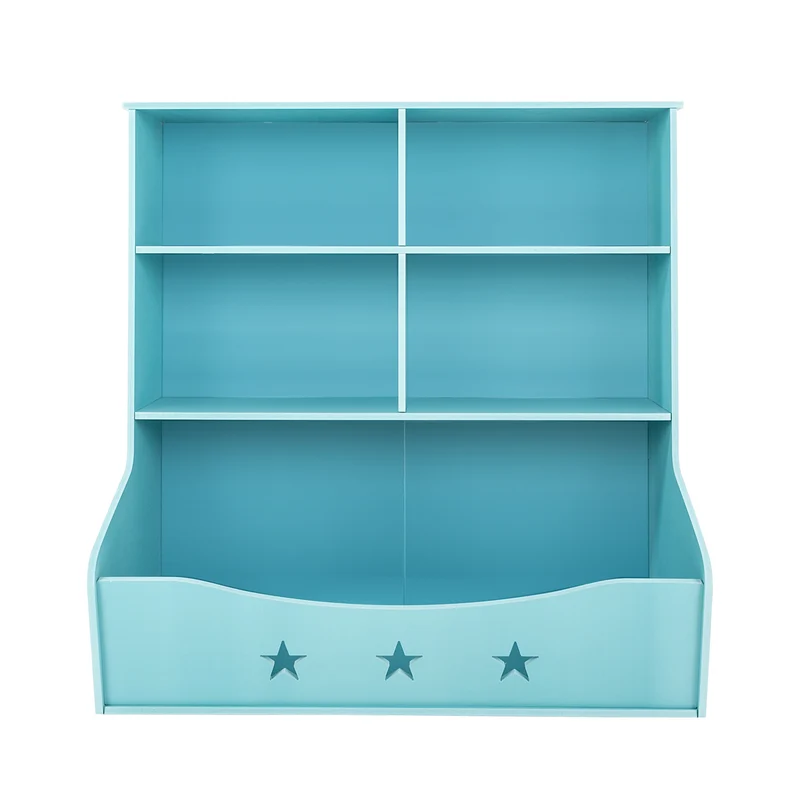 Boekenkast – Boekenrek – Opbergkast – Wandplank – Tijdschriftenrek – 3-laags – Lichtblauw – Duurzaam Kunststof – 30 Kg Draagkracht Per Plank