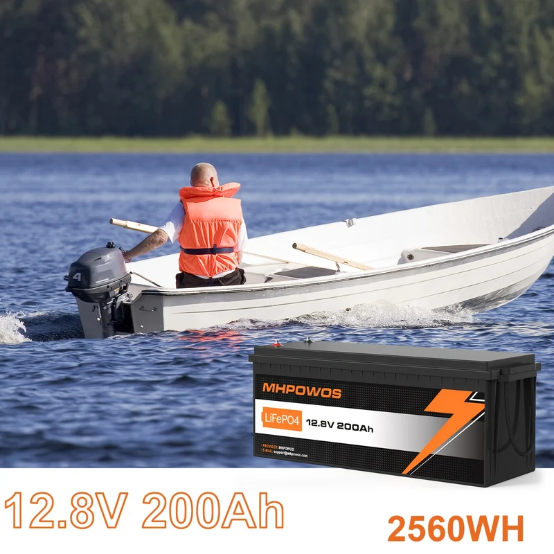 LiFePO4 Accu – Lithium Accu – Batterij – Energieopslag – Camper Accu – 12,8V 200Ah – Hoge Capaciteit 2560Wh – Overbelastings- en Laagtemperatuurbescherming
