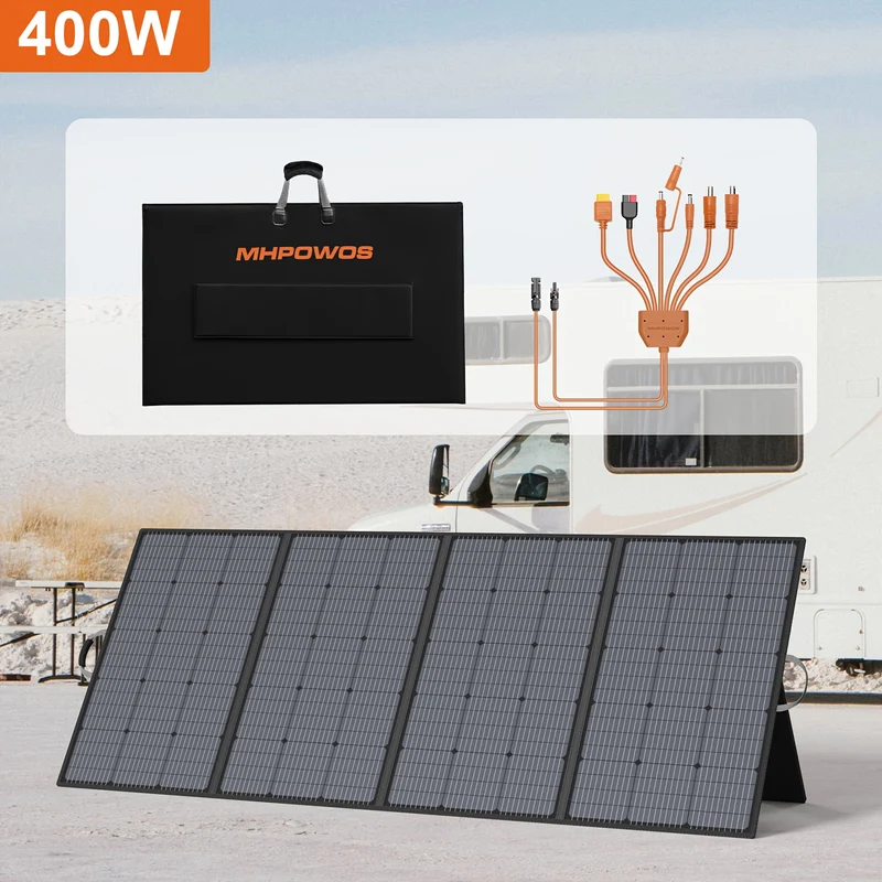 Zonnepaneel – Solar Panel – Zonne-energie Unit – Opvouwbaar Paneel – Mobiel Zonnepaneel – 400W Vermogen – Hoog Rendement 23,5%