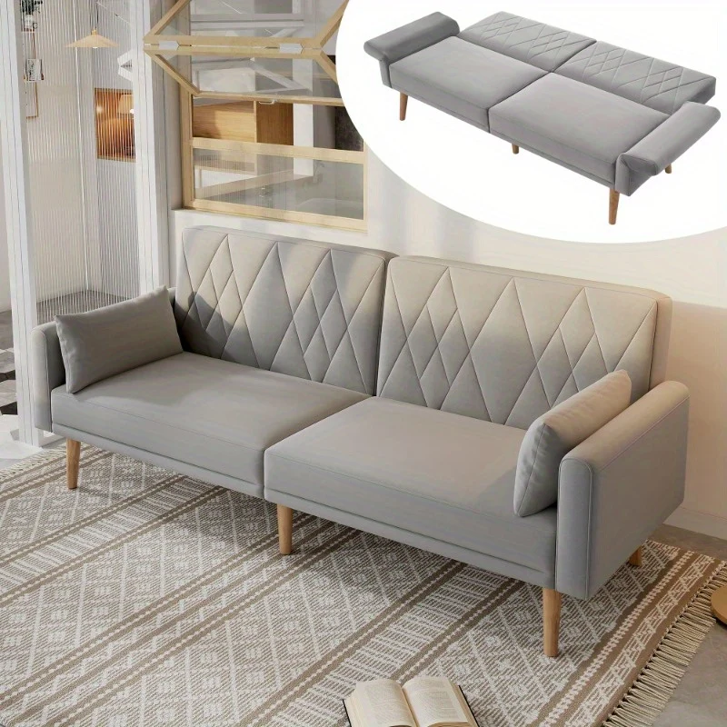 Slaapbank – Sofa Bed – Bedbank – 2-Zits Bank – Logeerbed – Velvet Bekleding – Ruimtebesparend Design – Zonder Elektriciteit