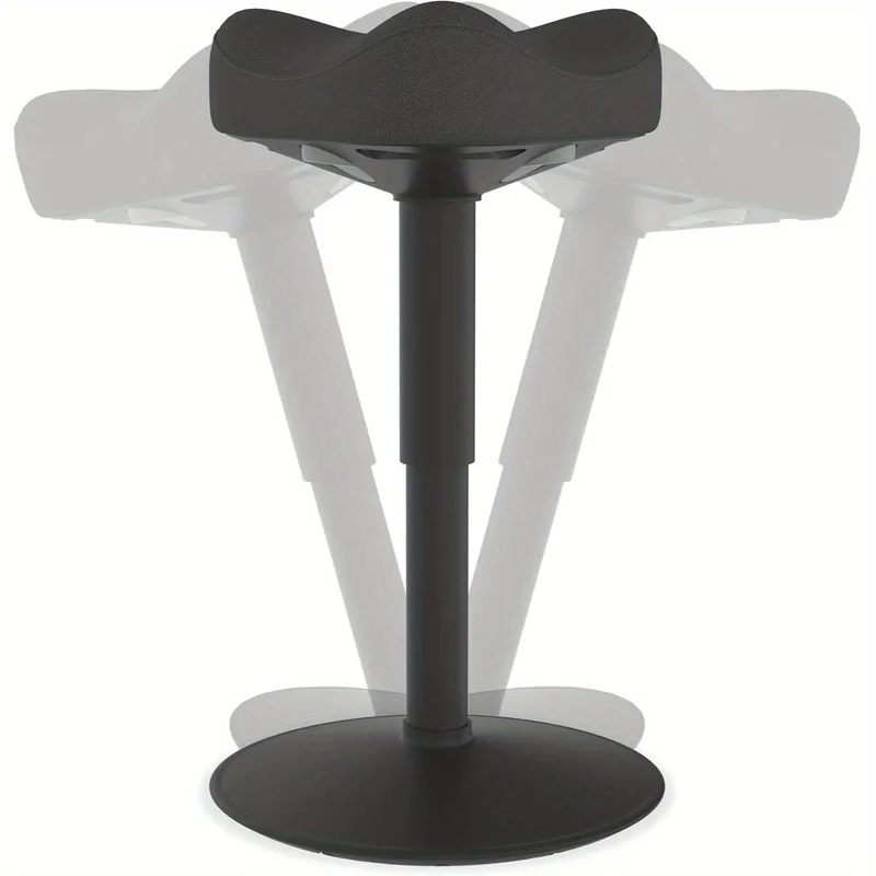 Drihoekkruk – Driehoek Krukje – Wobbelkruk – Ergonomische Kruk – Zitting Verstelbaar – Ergonomisch Schuim – Antislip TPE Bodem – Metalen Frame – Zwart