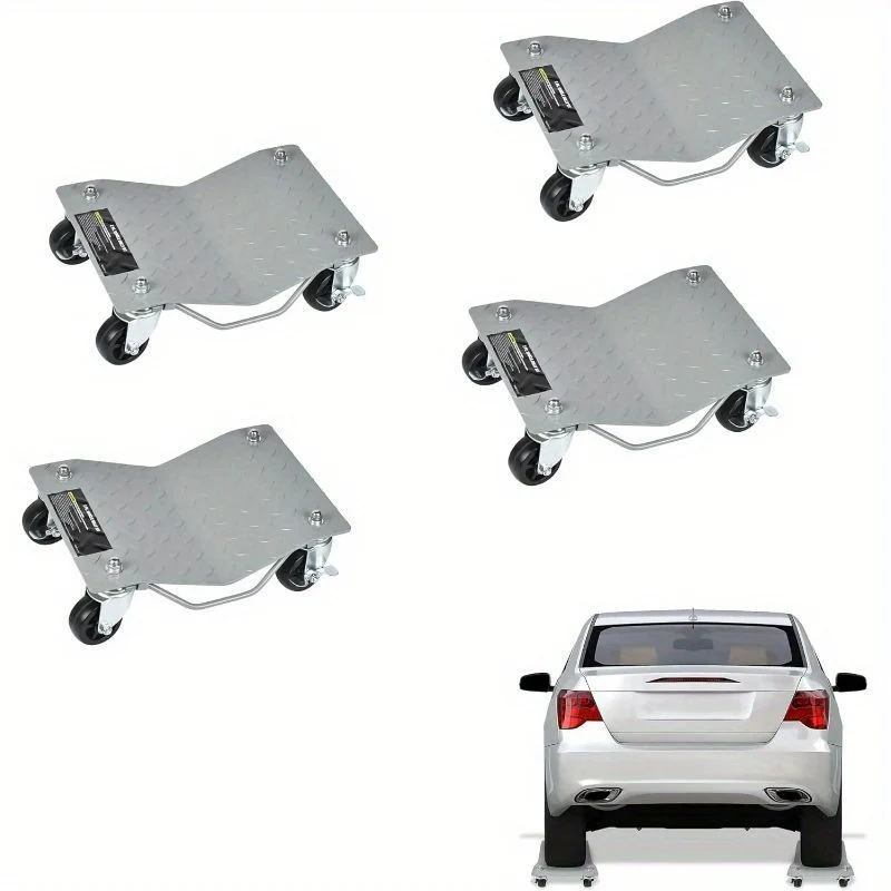 Krik – Hefplateau – Autokrik – Garagekrik – Potkrik – Set Van 4 – Stalen Constructie – 500 Kg Draagvermogen Per Plateau