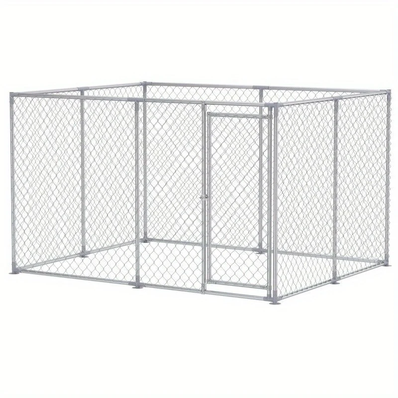 Buitenkennel Grote Honden – Hondenkooi Dierenverblijf Hondenren Hondenhok – 250x200x150 cm – Galvaniseerd Staal – Weerbestendig & Veilig Slot