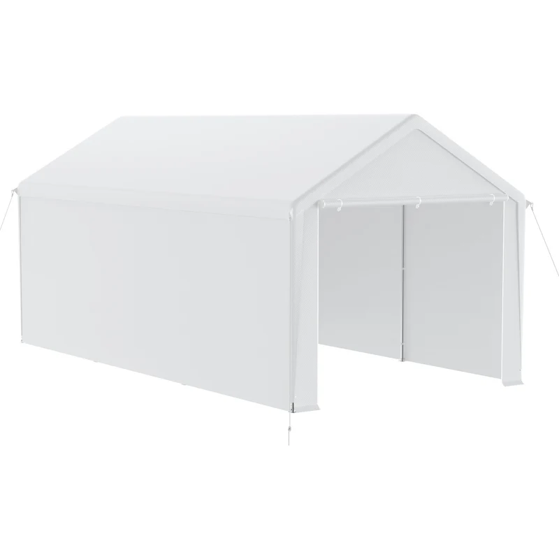 Opvouwbare Carport – Tuinpartytent – Garage Tent – Schaduwdoek – Overkapping – Met Zijwanden – Ventilatieopeningen – 3x6 Meter – Stevig Metalen Frame