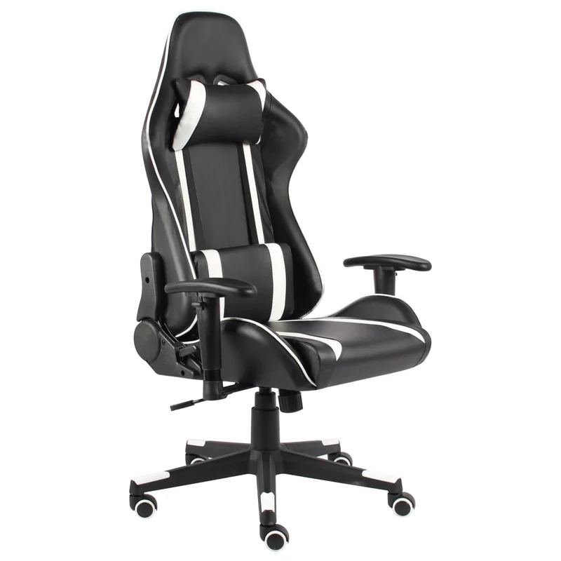 Gamingstoel – Gamestoel – Gaming Chair – Bureaustoel – Game Stoel – Hoge Rugleuning – Verstelbare Zithoogte – Wit Zonder Voetensteun