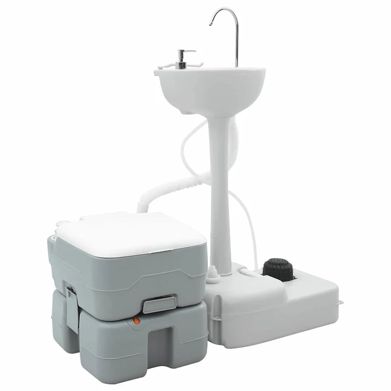 Campingtoilet – Mobiel Toilet – Draagbaar Toilet – Toiletemmer – Camping WC – Inclusief Handwasstation – Compact & Lichtgewicht – Duurzame Waterbestendige Kunststof
