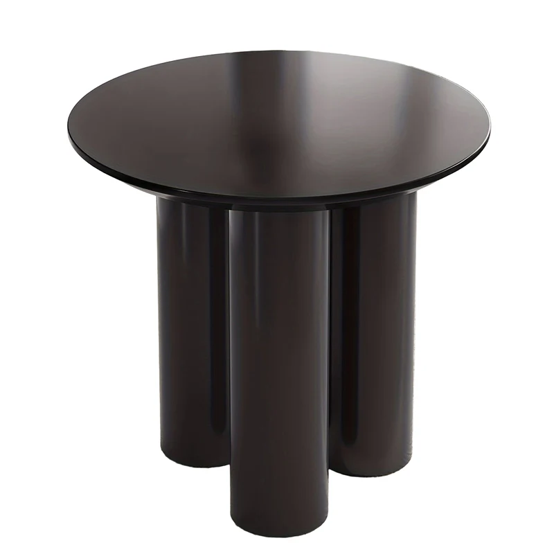 Eettafel – Tafeltje – Keukentafel – Werktafel – Ronde tafel – Modern design – Massief hardhout – Ruimtebesparend driepootonderstel – Wit