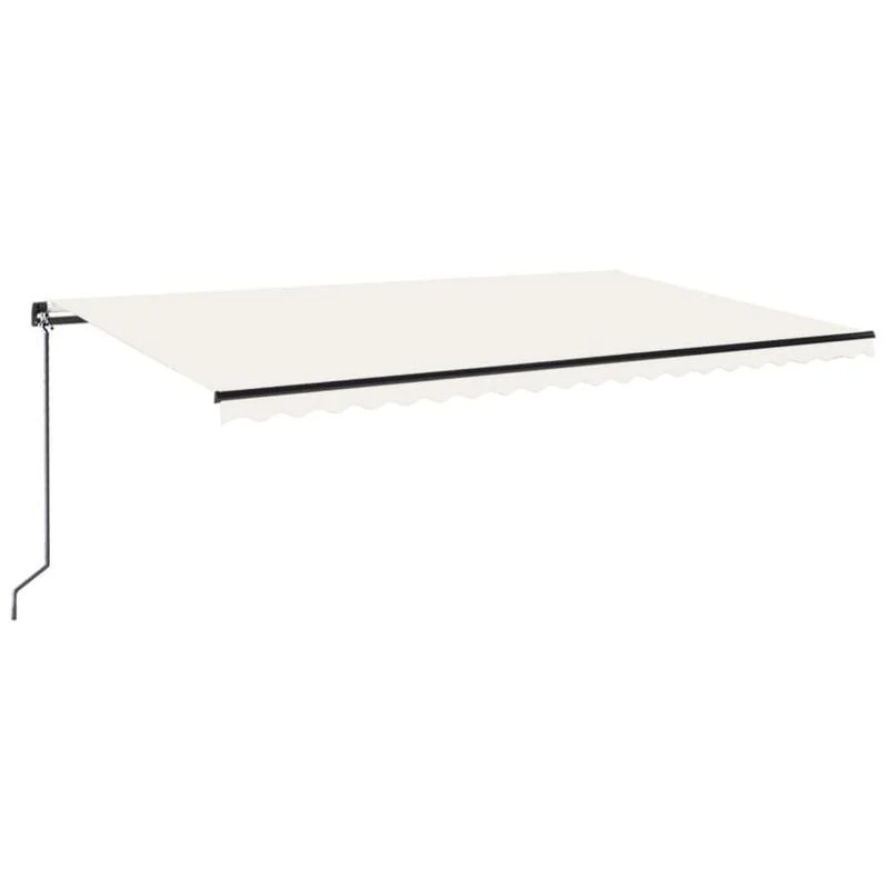 Handmatige Uitschuifbare Zonwering – Uitschuifbaar Zonnescherm – Terrasscherm – Buitenluifel – Zonbescherming – Crème Kleur – 500x300 cm – Weerbestendig Metaal Frame