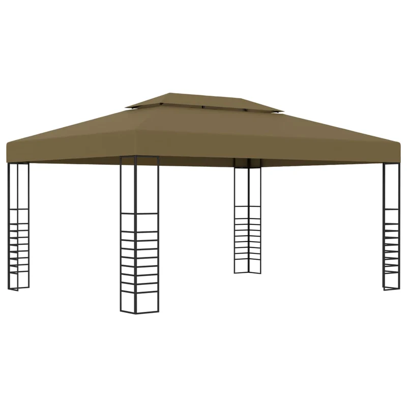 Overkapping Tuinkamer – Tuinhuis Partytent Pergola Serre – Taupe 3x4 Meter – Stalen Frame – Weerbestendig Polyester Dak
