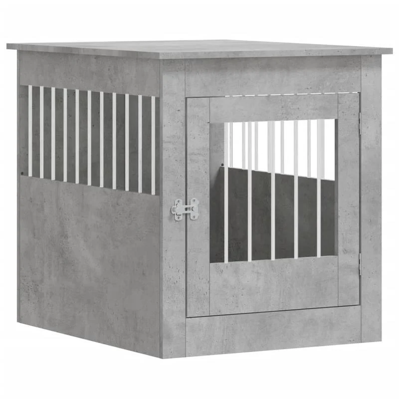 Hondenkennel – Hondenren – Buitenkennel – Tuinkennel – Meubelstijl Kennel Grijs – Weerbestendig Hout – Betonlook Afwerking 64,5x80x71 cm