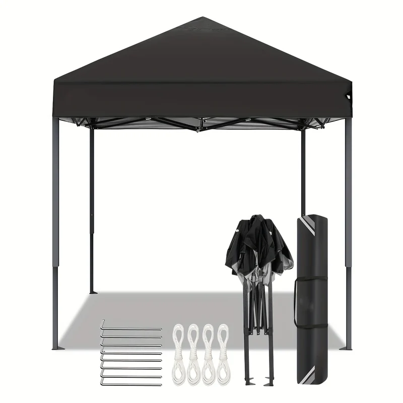 2×2m Pop-up Tent, Folding Gazebo, No Side Walls, With Carry Bag, Easy To Set Up, Height Adjustable, Safe And Sturdy Portable, Camping Canopy, Suitable For Weddings, Market Stalls, Parties, Gardens, Terraces, Courtyards, Beac