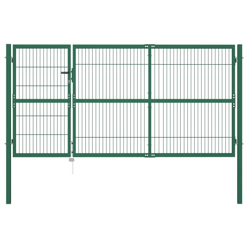Tuinpoort – Tuindeur – Hekpoort – Schuttingpoort – Tuinafscheiding – Gepoedercoat Staal – 350x140 cm – Groen