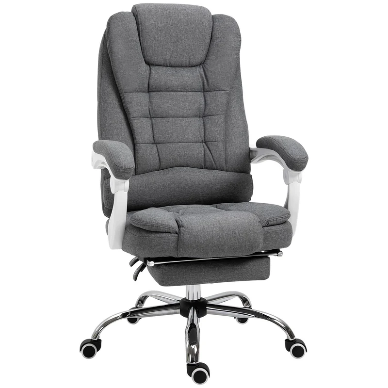 Ergonomische Bureaustoel – Bureaustoel Met Voetensteun – Comfortabele Werkstoel – Verstelbare Kantostoel – Relaxstoel Opvouwbaar – Verstelbare Hoogte 110-118 cm – Rugleuning Kantelbaar 135°